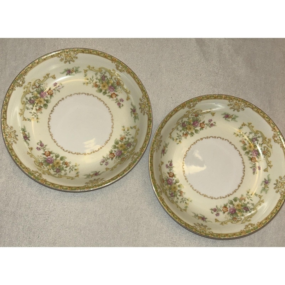 2 Vintage Noritake "M" Berry, Salad, Dessert Bowls, Made in Japan 1930's